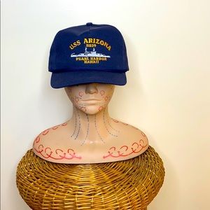 USS Arizona BB39 | VTG Pearl Harbor Hawaii Hat Cap